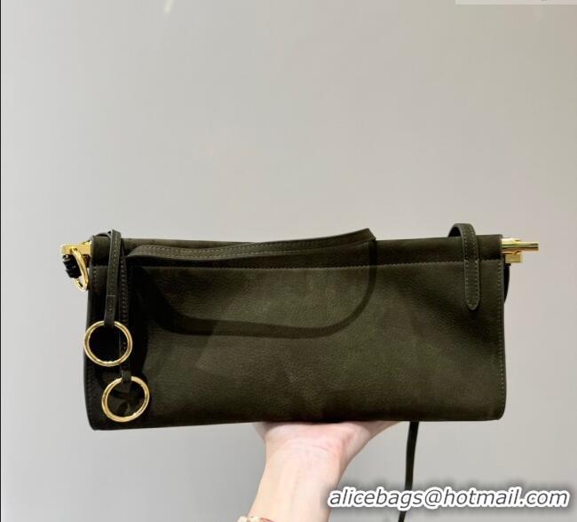 Best Price Alaia Le Click Medium Shoulder Bag in Suede 20258821 Green 2025