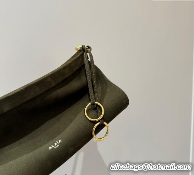 Best Price Alaia Le Click Medium Shoulder Bag in Suede 20258821 Green 2025