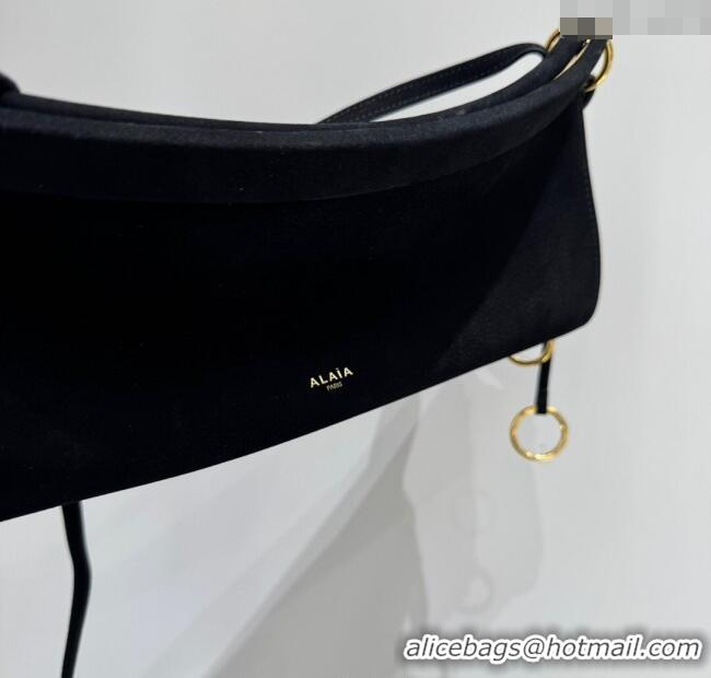 Big Discount Alaia Le Click Medium Shoulder Bag in Suede 20258821 Black 2025