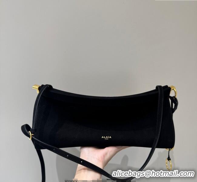 Big Discount Alaia Le Click Medium Shoulder Bag in Suede 20258821 Black 2025