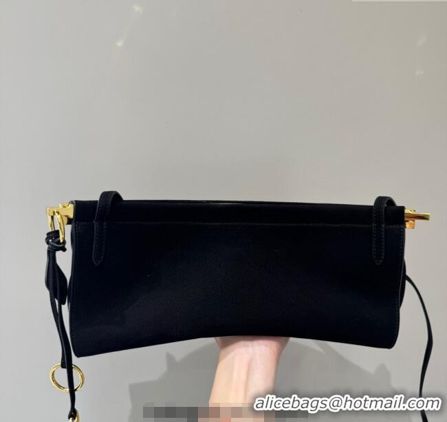 Big Discount Alaia Le Click Medium Shoulder Bag in Suede 20258821 Black 2025