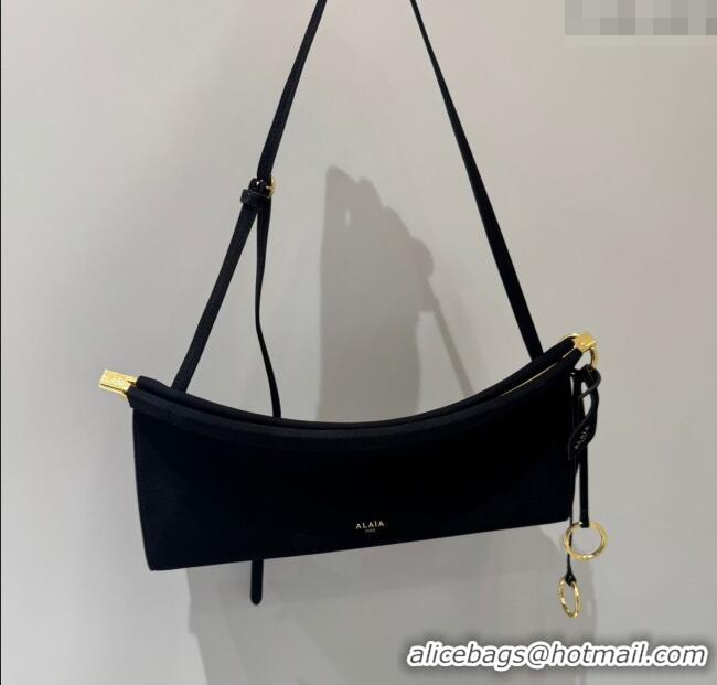 Big Discount Alaia Le Click Medium Shoulder Bag in Suede 20258821 Black 2025