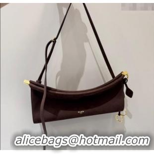 Best Product Alaia Le Click Medium Shoulder Bag in Suede 20258821 Brown 2025