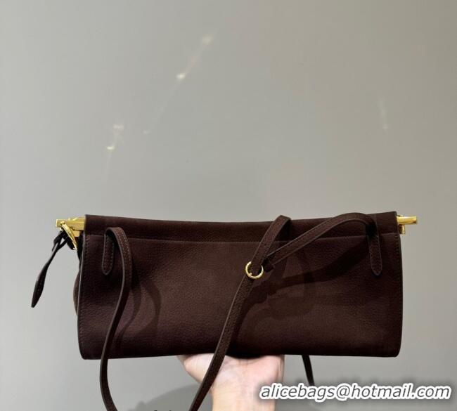 Best Product Alaia Le Click Medium Shoulder Bag in Suede 20258821 Brown 2025