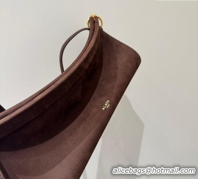 Best Product Alaia Le Click Medium Shoulder Bag in Suede 20258821 Brown 2025