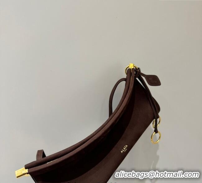 Best Product Alaia Le Click Medium Shoulder Bag in Suede 20258821 Brown 2025