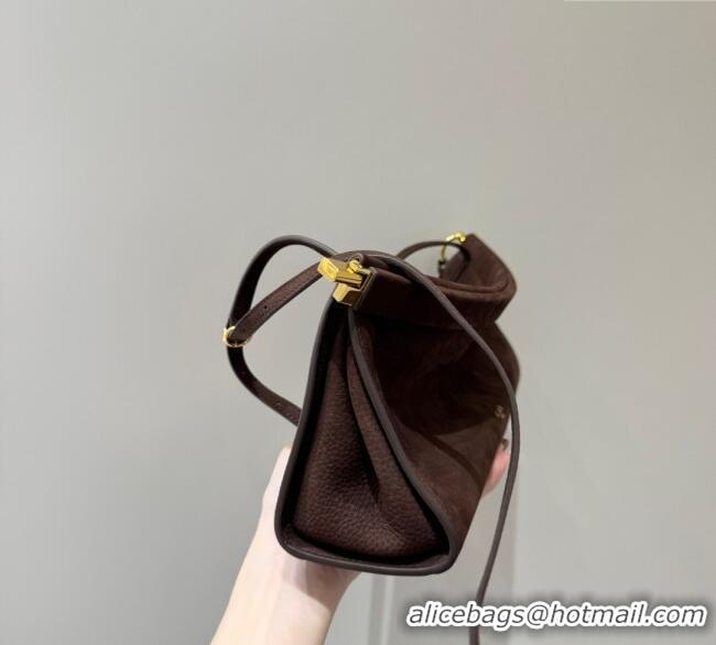 Best Product Alaia Le Click Medium Shoulder Bag in Suede 20258821 Brown 2025