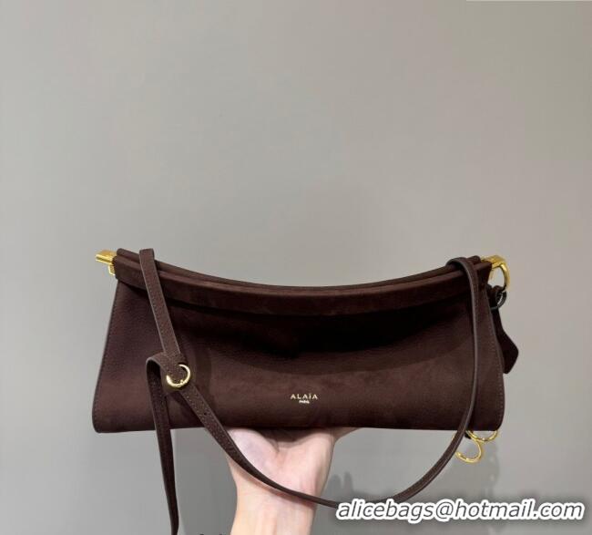 Best Product Alaia Le Click Medium Shoulder Bag in Suede 20258821 Brown 2025