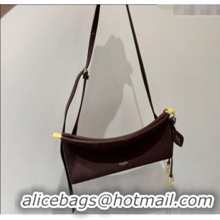 Luxury Discount Alaia Le Click Small Shoulder Bag in Suede 20258822 Brown 2025