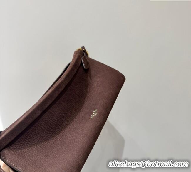 Luxury Discount Alaia Le Click Small Shoulder Bag in Suede 20258822 Brown 2025