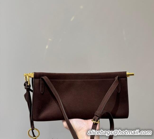 Luxury Discount Alaia Le Click Small Shoulder Bag in Suede 20258822 Brown 2025