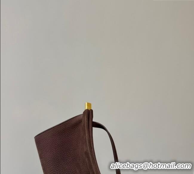 Luxury Discount Alaia Le Click Small Shoulder Bag in Suede 20258822 Brown 2025