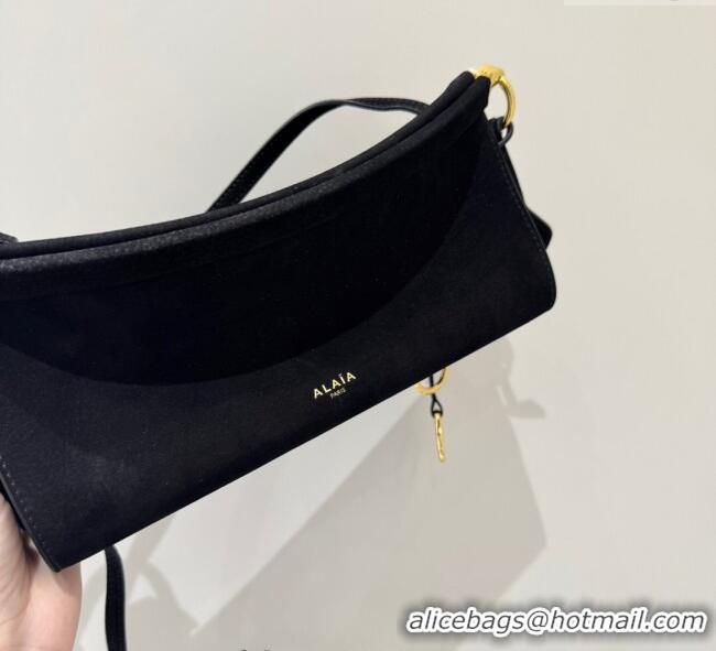 Good Quality Alaia Le Click Small Shoulder Bag in Suede 20258822 Black 2025