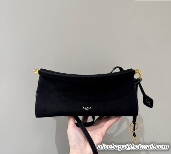 Good Quality Alaia Le Click Small Shoulder Bag in Suede 20258822 Black 2025
