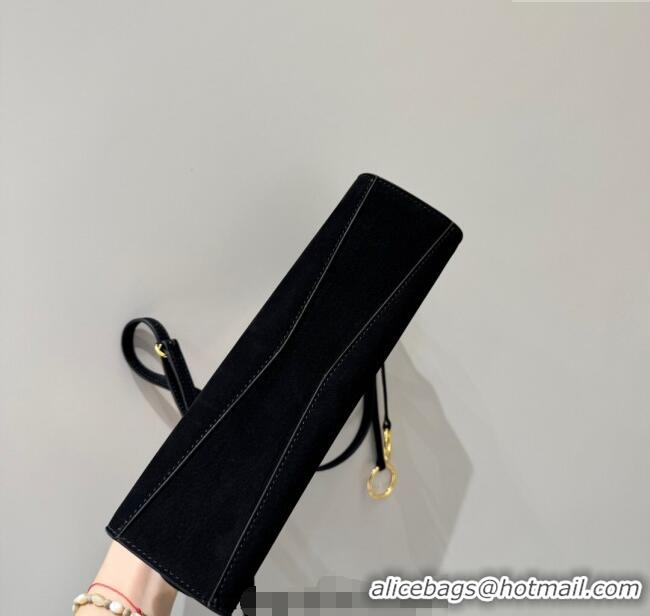 Good Quality Alaia Le Click Small Shoulder Bag in Suede 20258822 Black 2025