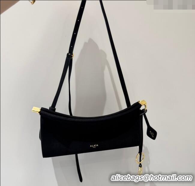 Good Quality Alaia Le Click Small Shoulder Bag in Suede 20258822 Black 2025