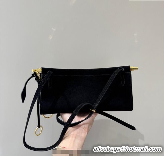 Good Quality Alaia Le Click Small Shoulder Bag in Suede 20258822 Black 2025