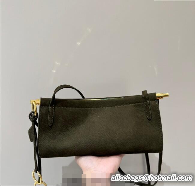 Promotional Alaia Le Click Small Shoulder Bag in Suede 20258822 Green 2025