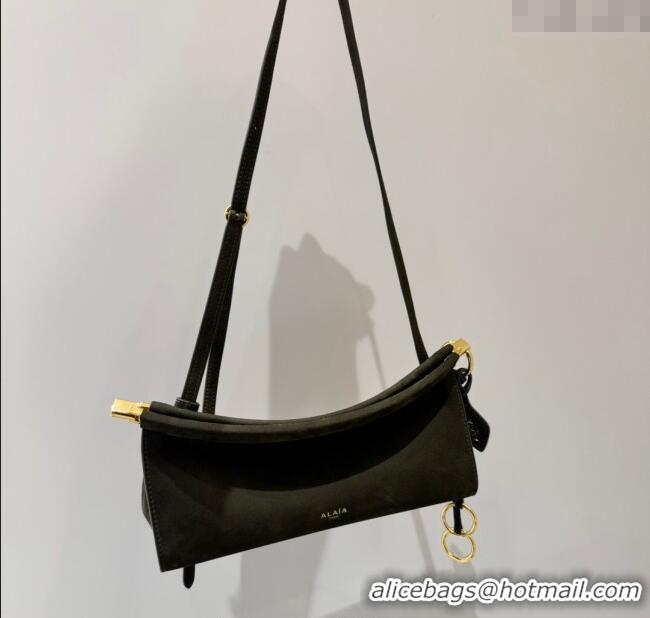 Promotional Alaia Le Click Small Shoulder Bag in Suede 20258822 Green 2025