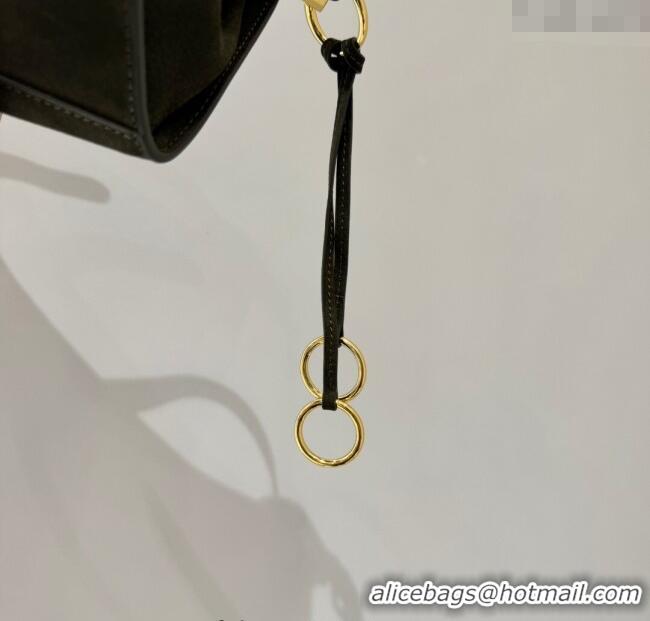 Promotional Alaia Le Click Small Shoulder Bag in Suede 20258822 Green 2025