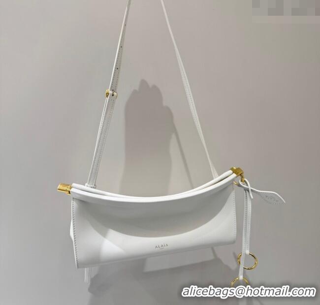 Famous Brand Alaia Le Click Small Shoulder Bag in Calf Leather 20258822 White 2025