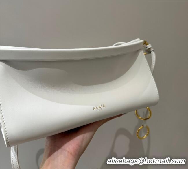 Famous Brand Alaia Le Click Small Shoulder Bag in Calf Leather 20258822 White 2025