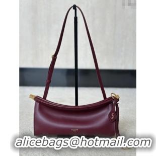 New Design Alaia Le Click Small Shoulder Bag in Calfskin Leather 998054S Dark Burgundy 2025