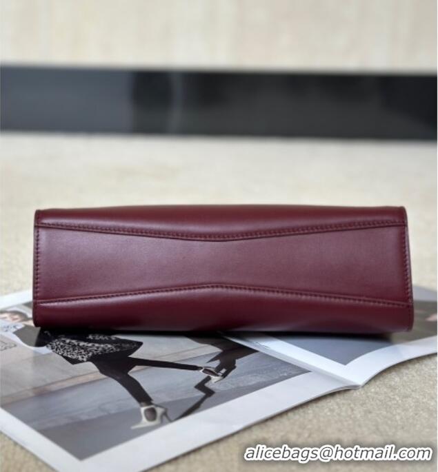 New Design Alaia Le Click Small Shoulder Bag in Calfskin Leather 998054S Dark Burgundy 2025