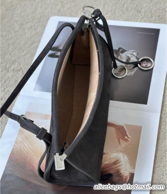 Best Quality Alaia Le Click Small Shoulder Bag in Grained Nubuck Leather 998054S Grey 2025