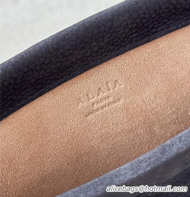 Best Quality Alaia Le Click Small Shoulder Bag in Grained Nubuck Leather 998054S Grey 2025