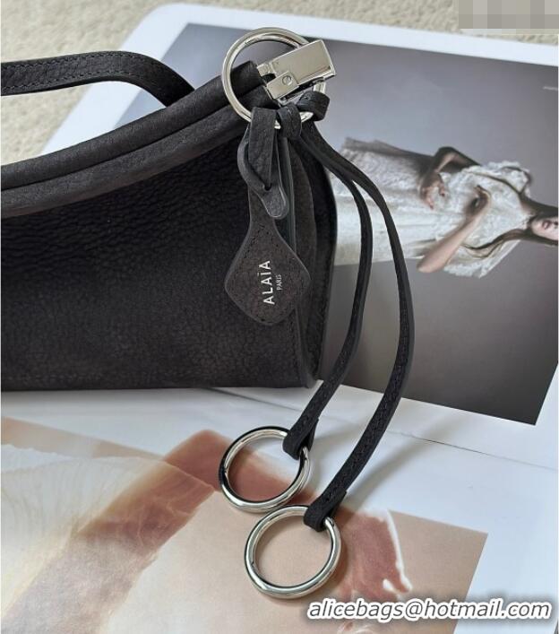 Best Quality Alaia Le Click Small Shoulder Bag in Grained Nubuck Leather 998054S Grey 2025
