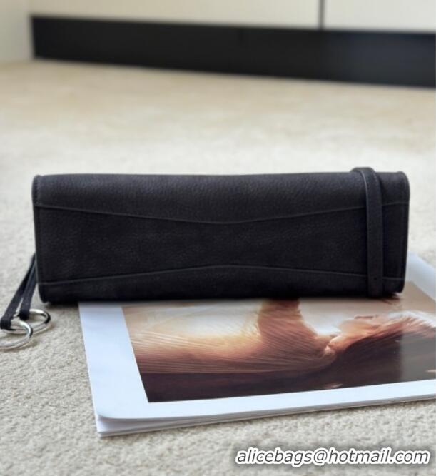 Best Quality Alaia Le Click Small Shoulder Bag in Grained Nubuck Leather 998054S Grey 2025