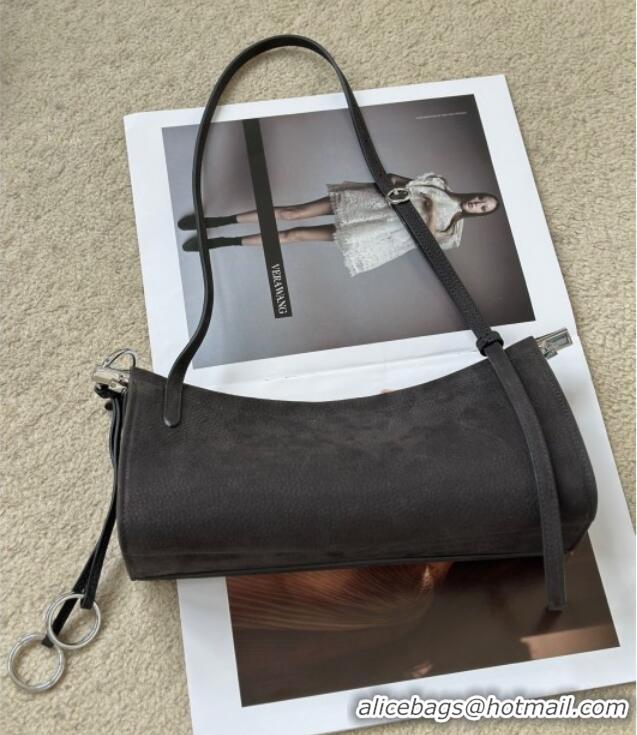 Best Quality Alaia Le Click Small Shoulder Bag in Grained Nubuck Leather 998054S Grey 2025