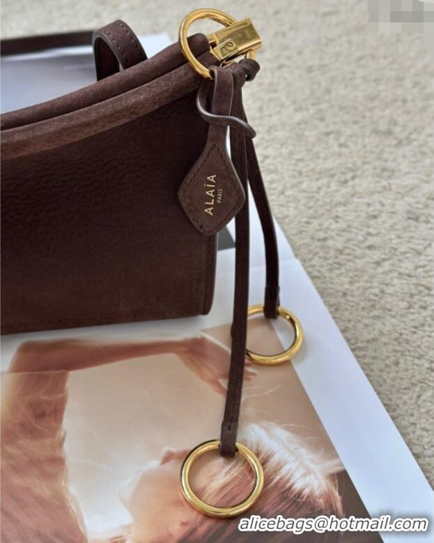 Grade Design Alaia Le Click Small Shoulder Bag in Grained Nubuck Leather 998054S Brown 2025