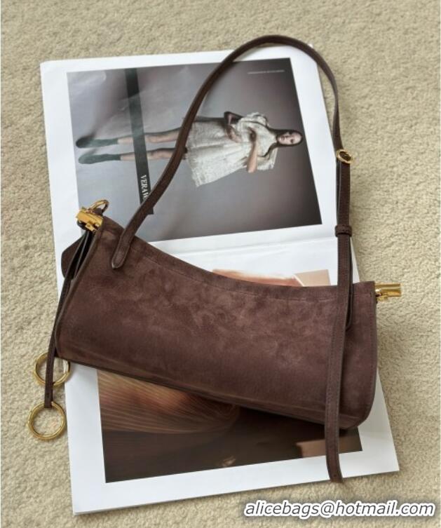 Grade Design Alaia Le Click Small Shoulder Bag in Grained Nubuck Leather 998054S Brown 2025