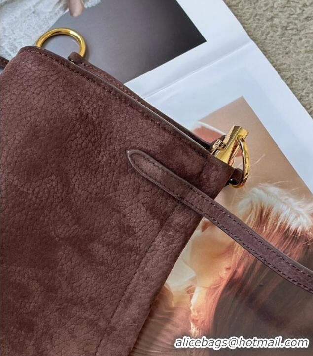 Grade Design Alaia Le Click Small Shoulder Bag in Grained Nubuck Leather 998054S Brown 2025