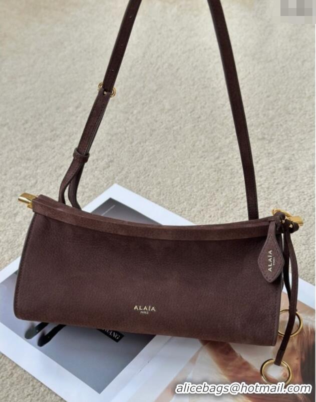 Grade Design Alaia Le Click Small Shoulder Bag in Grained Nubuck Leather 998054S Brown 2025