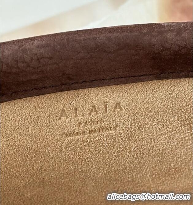Grade Design Alaia Le Click Small Shoulder Bag in Grained Nubuck Leather 998054S Brown 2025