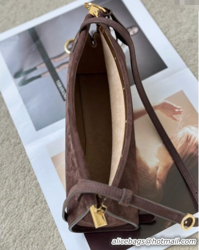 Grade Design Alaia Le Click Small Shoulder Bag in Grained Nubuck Leather 998054S Brown 2025