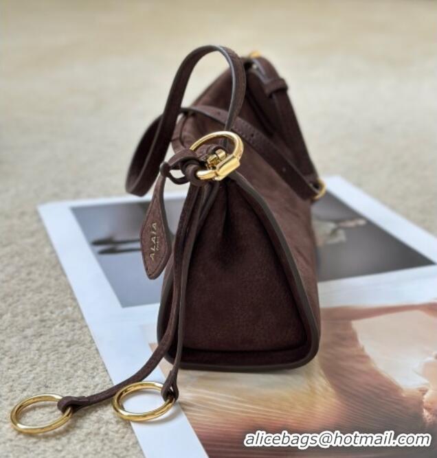 Grade Design Alaia Le Click Small Shoulder Bag in Grained Nubuck Leather 998054S Brown 2025