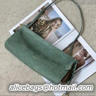 Super Quality Alaia Le Click Small Shoulder Bag in Grained Nubuck Leather 998054S Green 2025