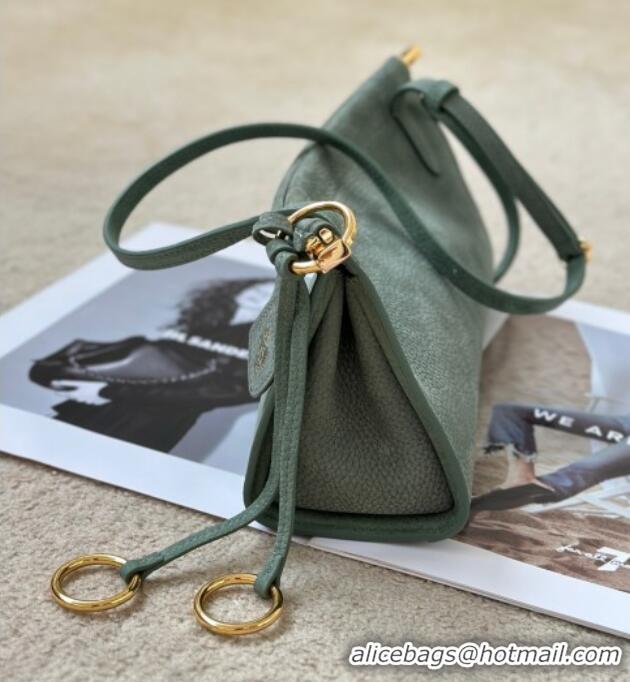 Super Quality Alaia Le Click Small Shoulder Bag in Grained Nubuck Leather 998054S Green 2025