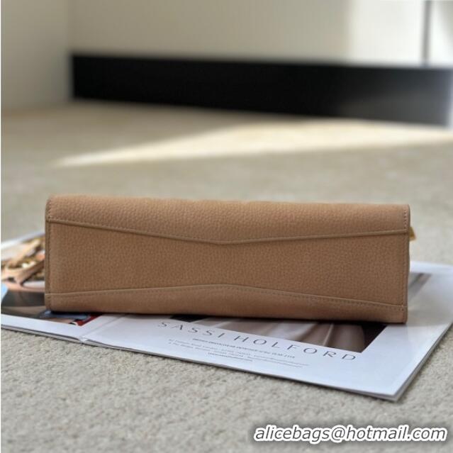 New Design Alaia Le Click Small Shoulder Bag in Grained Nubuck Leather 998054S Beige 2025