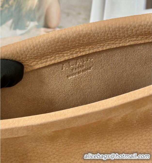 New Design Alaia Le Click Small Shoulder Bag in Grained Nubuck Leather 998054S Beige 2025