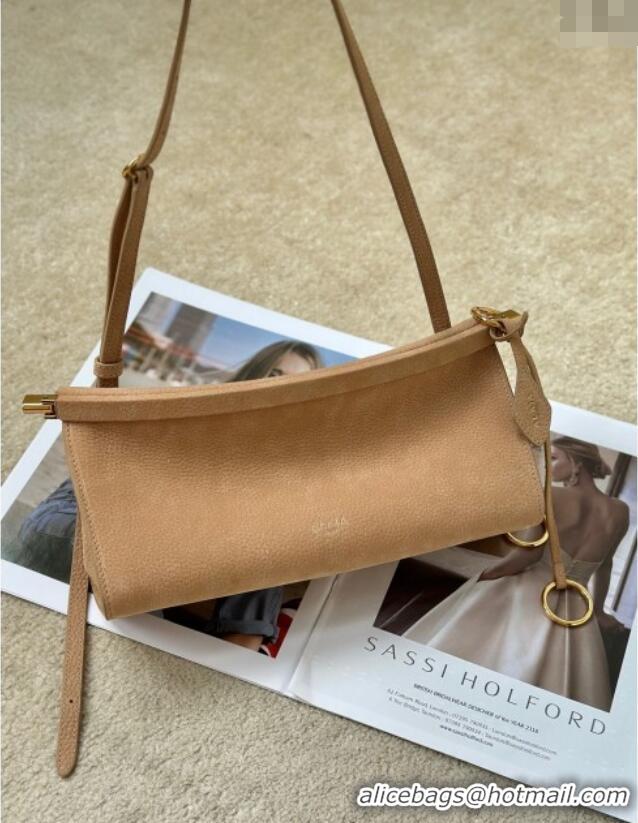 New Design Alaia Le Click Small Shoulder Bag in Grained Nubuck Leather 998054S Beige 2025