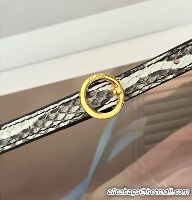 Best Price Alaia Le Click Medium Shoulder Bag in Pythonskin Leather 998054M White/Grey 2025