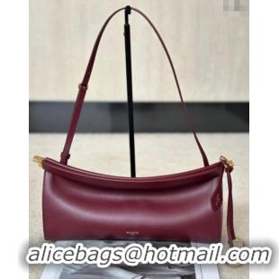 Best Price Alaia Le Click Medium Shoulder Bag in Calfskin Leather 998054M Dark Burgundy 2025
