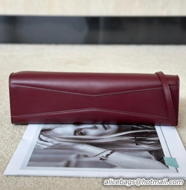 Best Price Alaia Le Click Medium Shoulder Bag in Calfskin Leather 998054M Dark Burgundy 2025