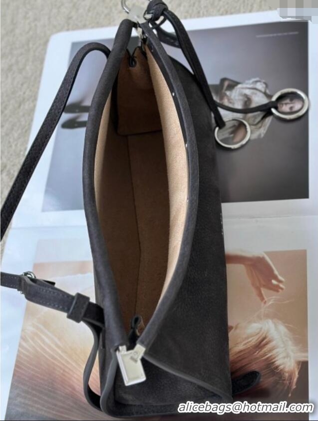 Good Product Alaia Le Click Medium Shoulder Bag in Grained Nubuck Leather 998054M Grey 2025