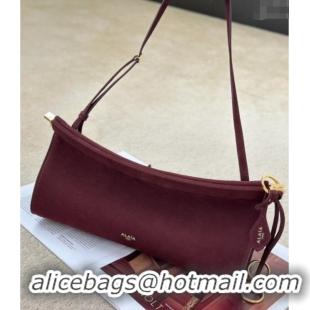 Grade Design Alaia Le Click Medium Shoulder Bag in Grained Nubuck Leather 998054M Dark Burgundy 2025